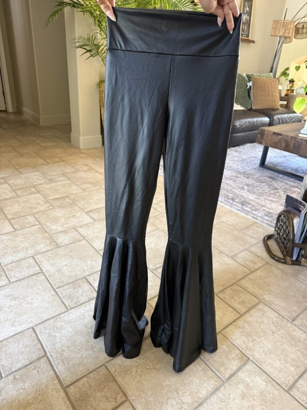 Black Pants with extreme flared Hem
